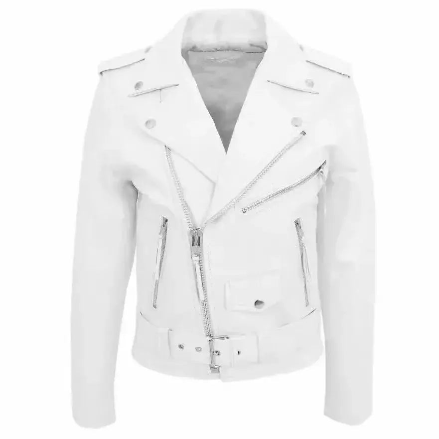 Veste en cuir PU blanc pour homme, manteau à manches longues style moto punk, automne hiver MedSurgery Store For Digital Health