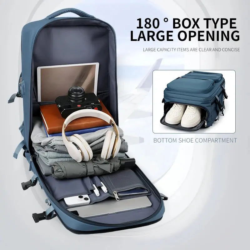 Grand sac à dos de voyage pour femmes et hommes, sac de cabine, sac à dos d'avion imperméable multifonctionnel avec chargement USB, sac à dos antivol MedSurgery Store For Digital Health