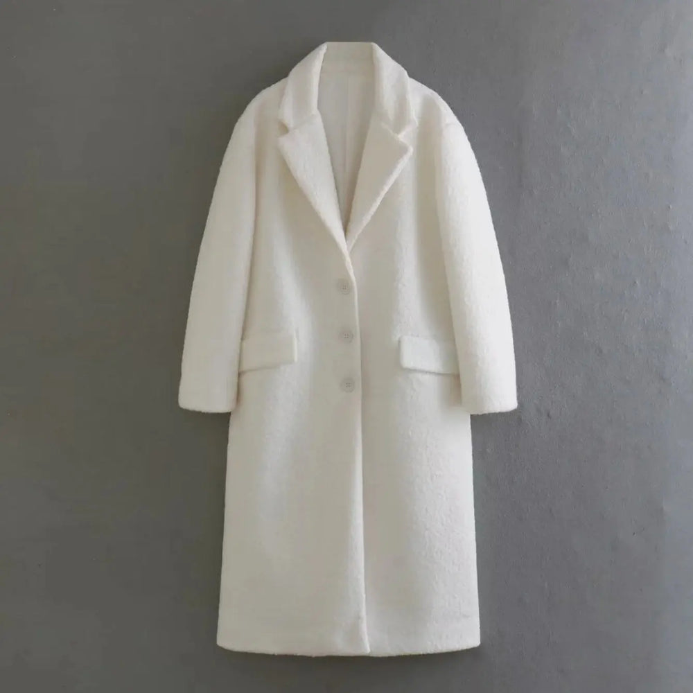 2025 Veste longue en laine pour femme Automne Hiver Manteau en cachemire Longueur moyenne Mélange de laine Manches longues Elégant Vêtements à une seule poitrine MedSurgery Store For Digital Health