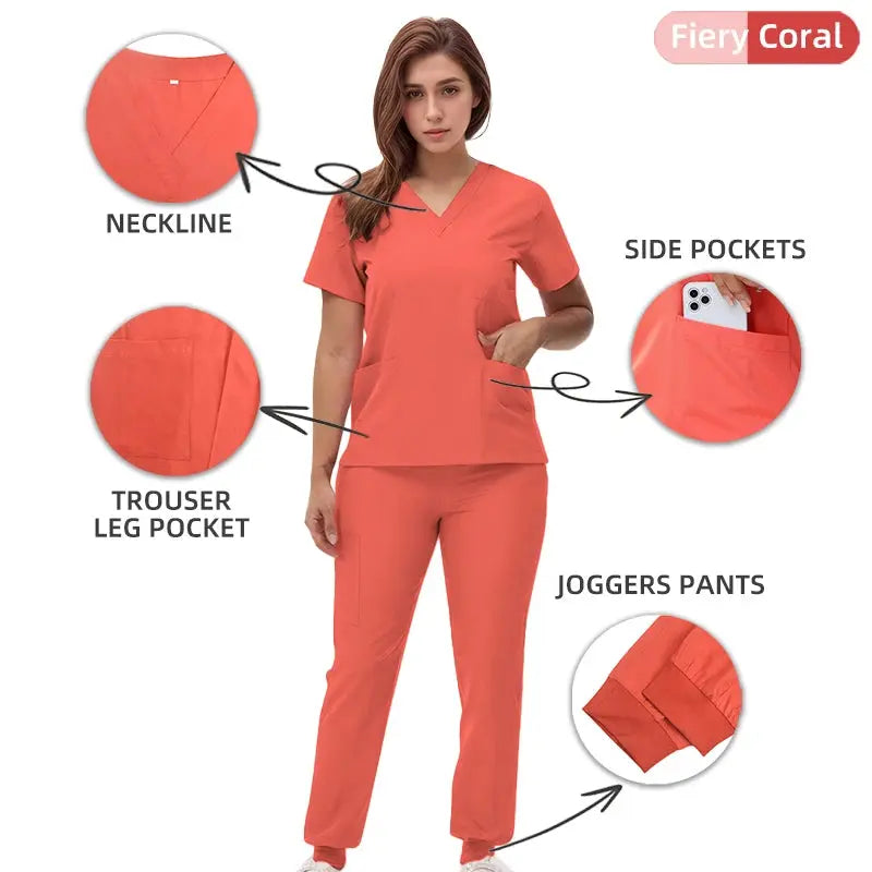 2025 nouvelles blouses de soins infirmiers à col en V, pantalons de jogging, ensembles de blouses de chirurgie, blouses dentaires, blouses d'hôpital, blouses d'hôpital S21 MedSurgery Store For Digital Health