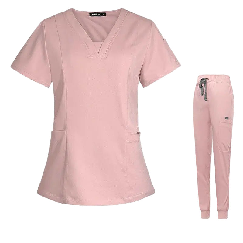 Combinaison chirurgicale fendue à col V Infirmière à manches courtesVêtements et accessoiresCJdropshippingMedSurgery Store For Digital HealthCJTZ153517208HSPinkXSV - neck Split Surgical Gown Suit Female Short - sleeved Nurse