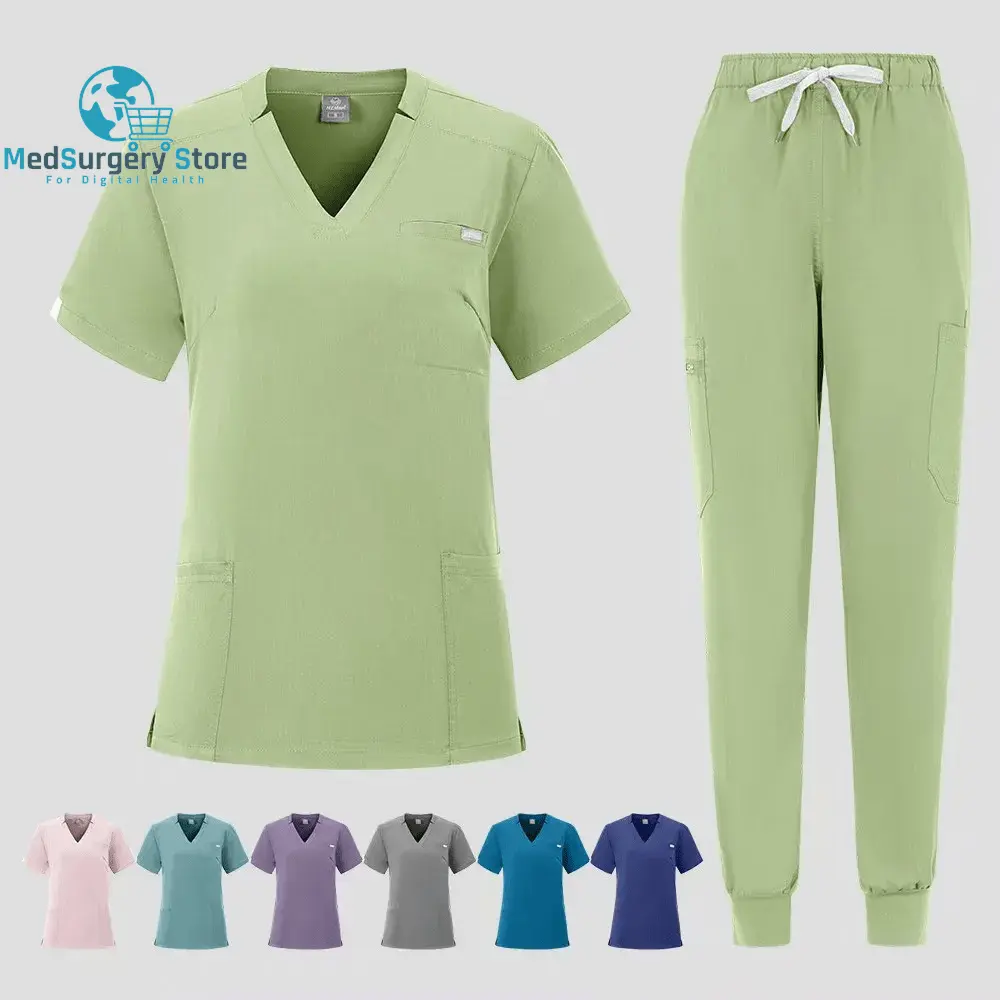 Manches courtes Médecin Accessoires Hôpital Stylish Female Womens Stretch Medical Scrubs Nurse Uniform Medicals Spa Women Uniforms