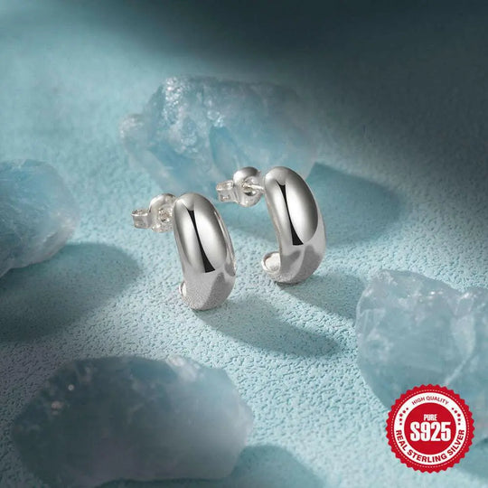 925 Sterling Silver C - Shaped C Glossy Metal Earring Ringstud EarringApparel & AccessoriesCJdropshippingMedSurgery Store For Digital HealthCJST245134802BYGold1pairs925 Sterling Silver C - Shaped C Glossy Metal Ringstud Earring