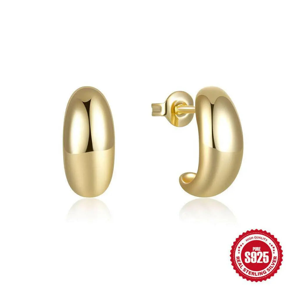 925 Sterling Silver C - Shaped C Glossy Metal Earring Ringstud EarringApparel & AccessoriesCJdropshippingMedSurgery Store For Digital HealthCJST245134802BYGold1pairs925 Sterling Silver C - Shaped C Glossy Metal Ringstud Earring