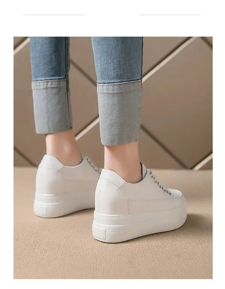 Chaussures ete femme espadrille femme basket femme compensé Baskets casual pour femmes, chaussures blanches respirantes et confortables avec talons de 8CM, hauteur de la plateforme augmentée, automne, 2022 MedSurgery Store For Digital Health