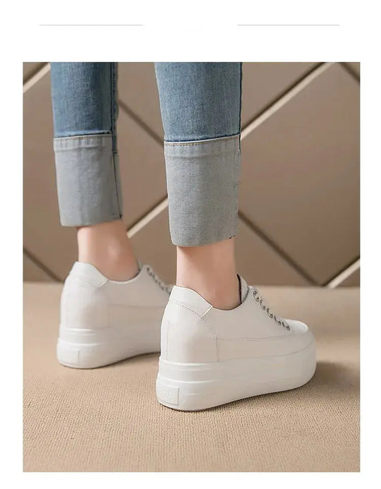 Chaussures ete femme espadrille femme basket femme compensé Baskets casual pour femmes, chaussures blanches respirantes et confortables avec talons de 8CM, hauteur de la plateforme augmentée, automne, 2022 MedSurgery Store For Digital Health