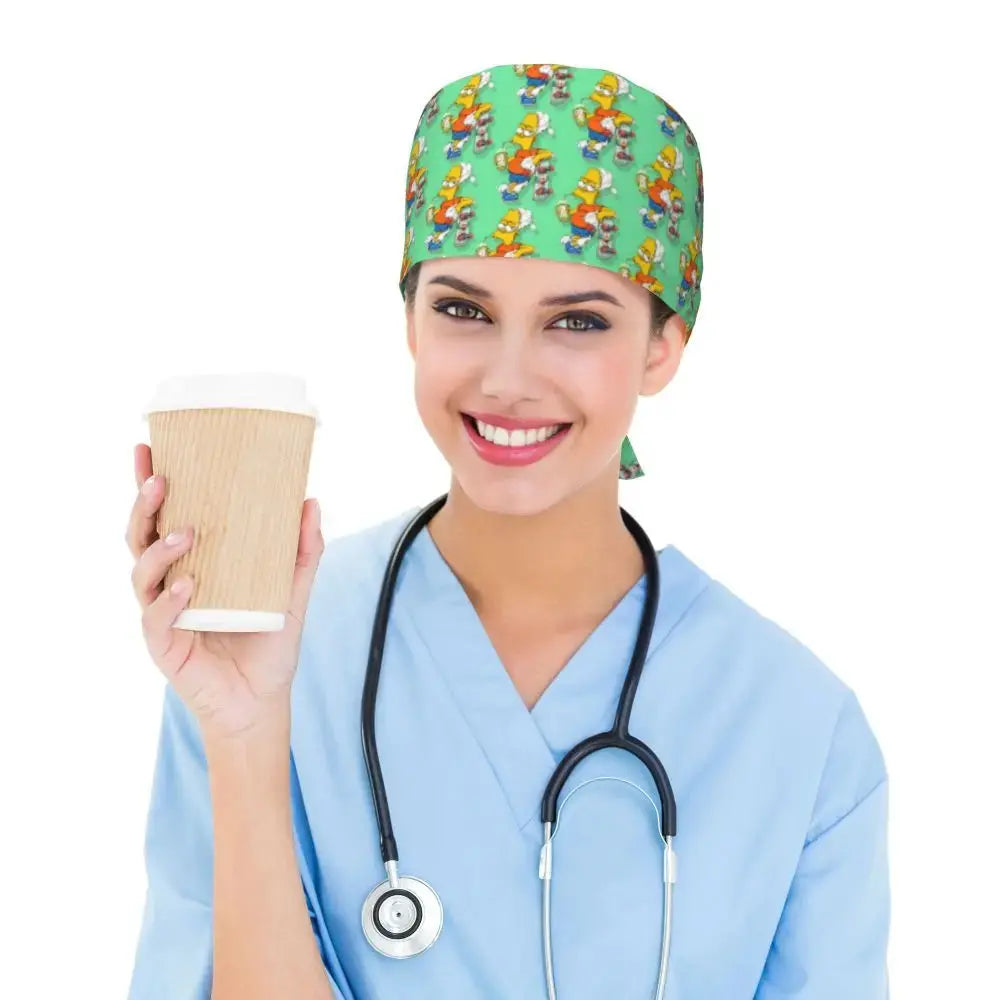 Casquette de travail réglable personnalisée avec explosion de cerveau, casquette chirurgicale des Simpsons, casquette chirurgicale pour infirmier, médecin, chirurgien, pour Chef MedSurgery Store For Digital Health