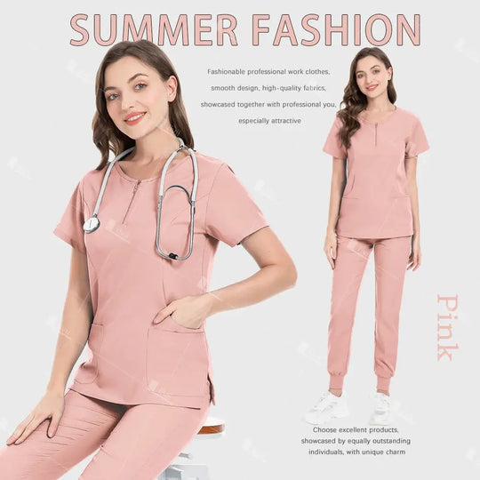 Uniforme médical, ensemble de blouse élastique, blouses chirurgicales d'hôpital, hauts, pantalons, vêtements de travail d'infirmière, vêtements de médecin, accessoires médicaux CJdropshipping