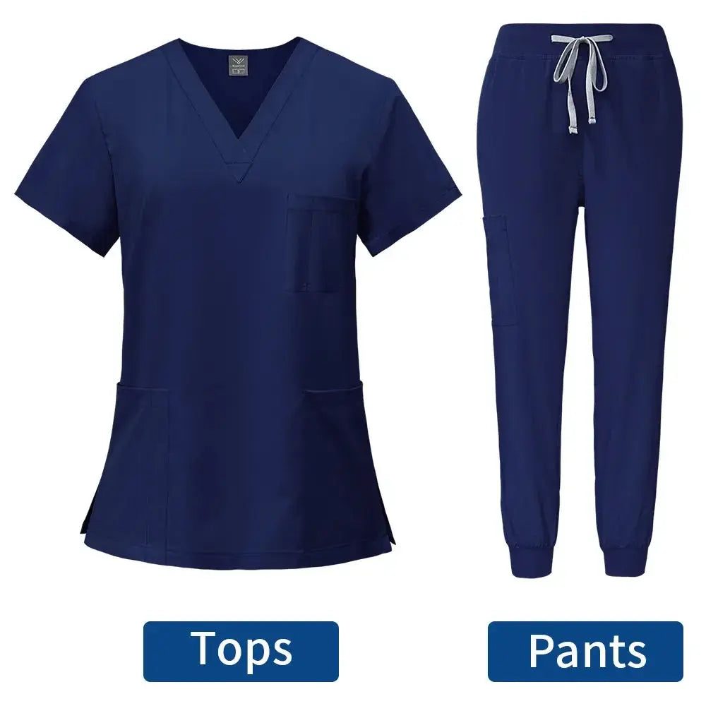 Uniformes médicaux moulants pour femmes, ensembles de blouses, accessoires de soins infirmiers, blouses de chirurgie hospitalière, cliniques dentaires, salons de beauté, vêtements de travail CJdropshipping