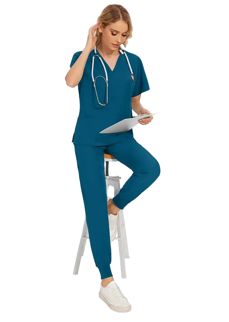 Uniformes médicaux moulants pour femmes, ensembles de blouses, accessoires de soins infirmiers, blouses de chirurgie hospitalière, cliniques dentaires, salons de beauté, vêtements de travail CJdropshipping