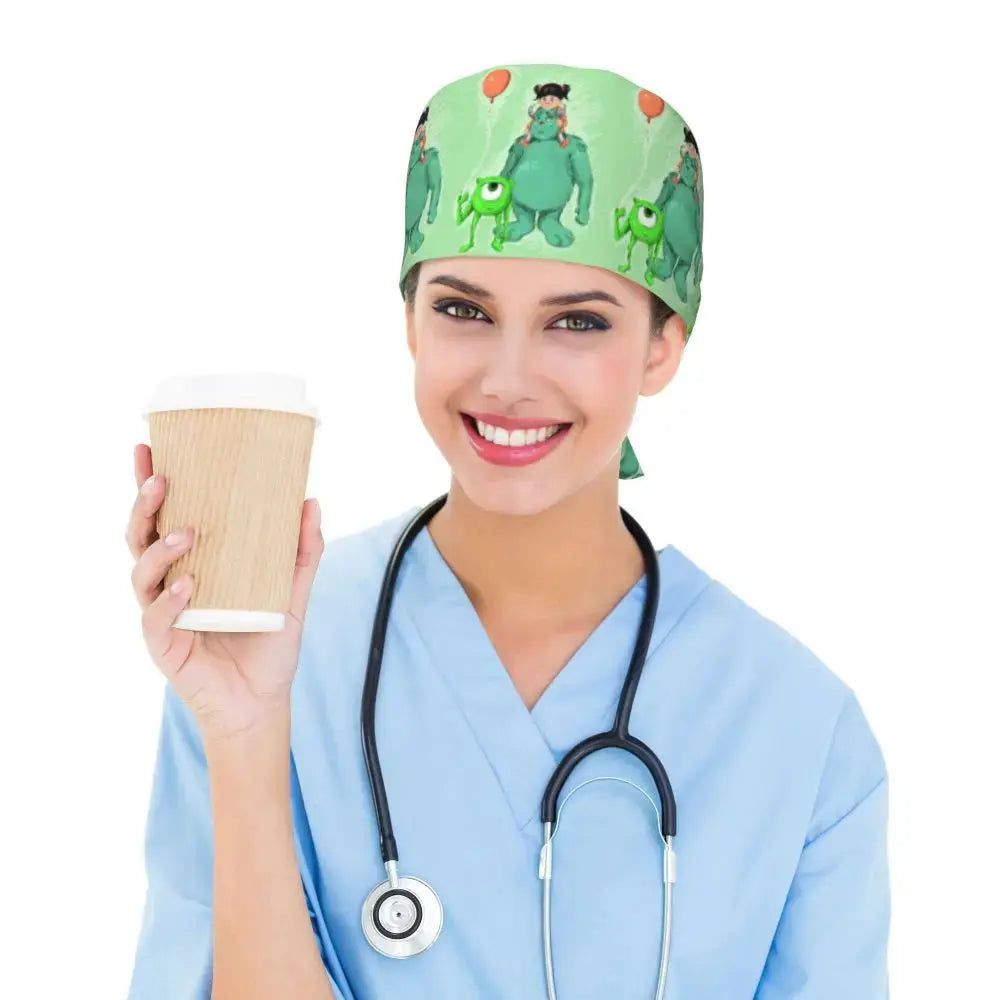 Casquette de travail réglable personnalisée avec dessin animé Monsters University, casquette chirurgicale pour hommes et femmes, casquette chirurgicale pour infirmières, médecins et chirurgiens MedSurgery Store For Digital Health