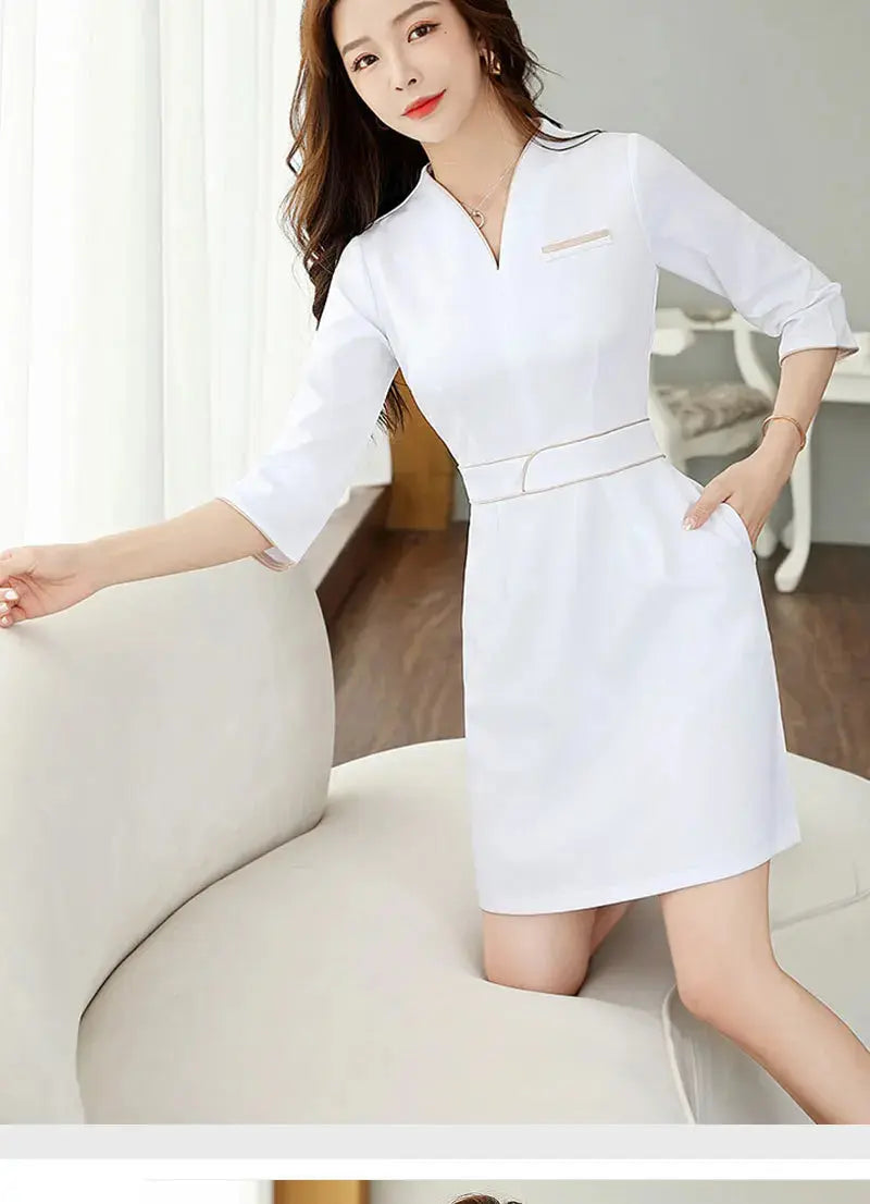 Uniforme d'été pour esthéticienne, combinaison à manches courtes pour salon de beauté, vêtements d'esthéticienne pour spa, vêtements de travail pour massage en hôtel, combinaison coréenne-BC MedSurgery Store For Digital Health