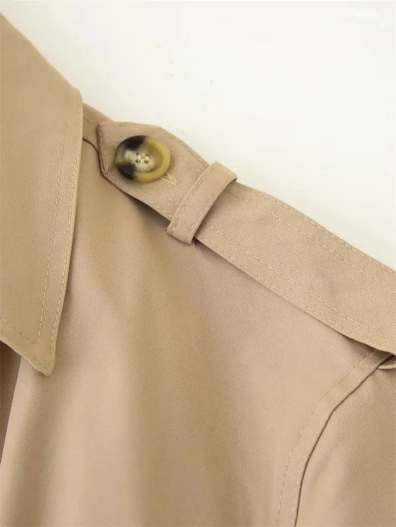 Trench-coat pour femmes, nouveau manteau court avec ceinture, revers, haut décontracté et habillé pour femmes 2025 MedSurgery Store For Digital Health