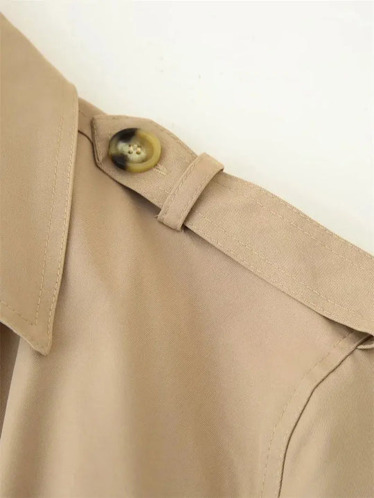 Trench-coat pour femmes, nouveau manteau court avec ceinture, revers, haut décontracté et habillé pour femmes 2025 MedSurgery Store For Digital Health
