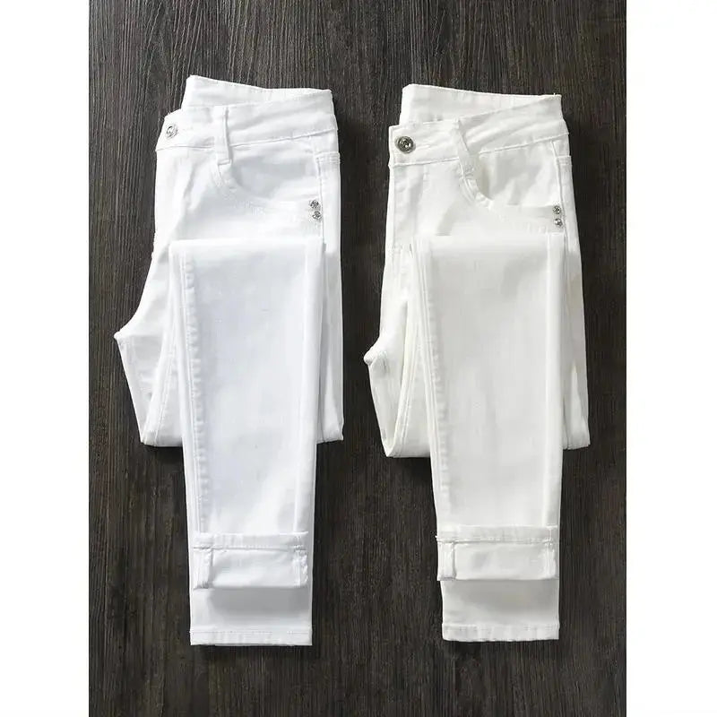 Pantalon skinny blanc pour femme, Jeans skinny taille haute, extensible, à la mode, printemps/été/automne, 2022 MedSurgery Store For Digital Health