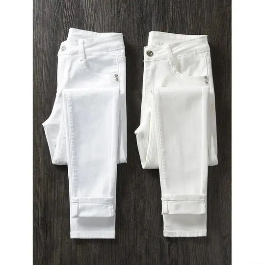 Pantalon skinny blanc pour femme, Jeans skinny taille haute, extensible, à la mode, printemps/été/automne, 2022 MedSurgery Store For Digital Health