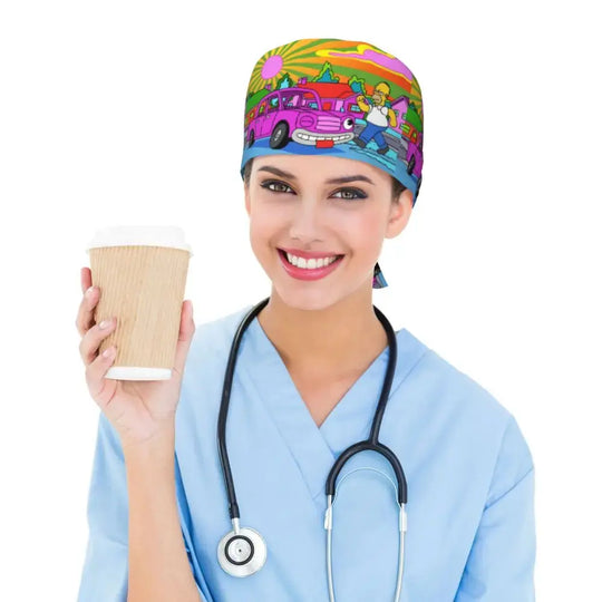 Casquette de travail réglable personnalisée avec explosion de cerveau, casquette chirurgicale des Simpsons, casquette chirurgicale pour infirmier, médecin, chirurgien, pour Chef MedSurgery Store For Digital Health