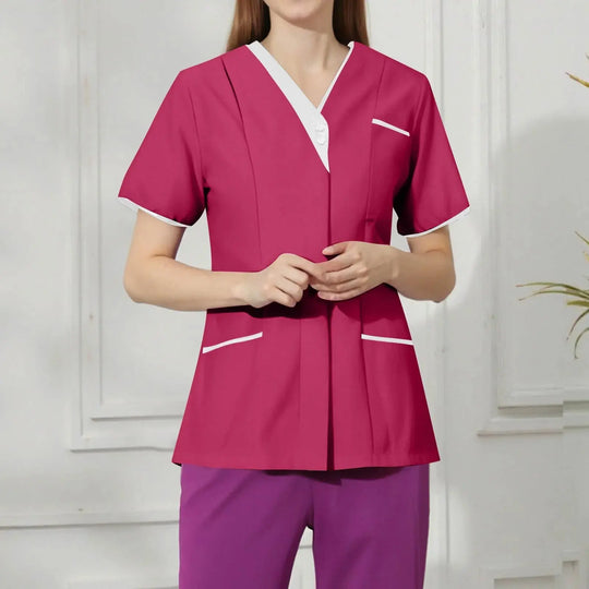 Filipina Medical Elite ISHOWTIENDA - Uniforme clinique ergonomique à manches courtes avec col en V CJdropshipping