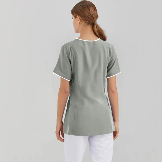 Filipina Medical Elite ISHOWTIENDA - Uniforme clinique ergonomique à manches courtes avec col en V CJdropshipping