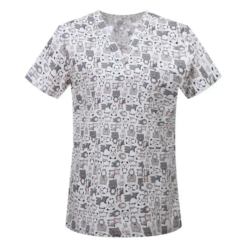 Blouse en coton imprimé animalier, blouse chirurgicale pour clinique vétérinaire, hôpital, soins infirmiers CJdropshipping