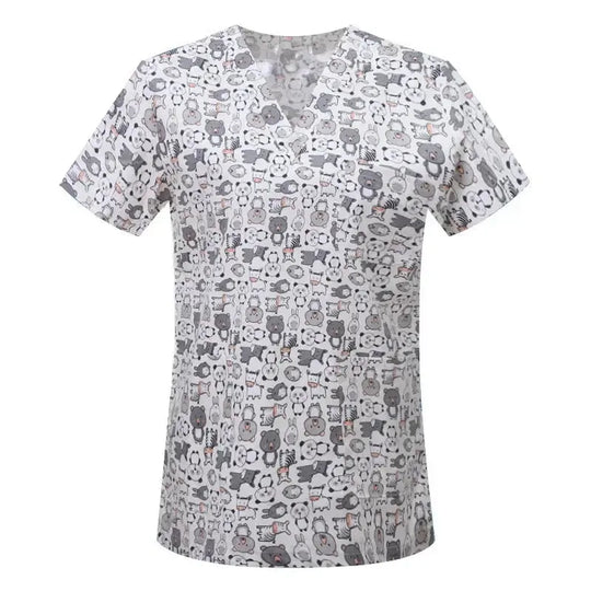 Blouse en coton imprimé animalier, blouse chirurgicale pour clinique vétérinaire, hôpital, soins infirmiers CJdropshipping