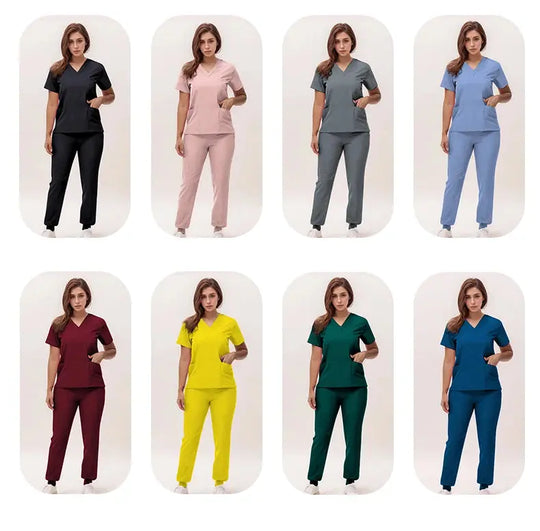 2025 nouvelles blouses de soins infirmiers à col en V, pantalons de jogging, ensembles de blouses de chirurgie, blouses dentaires, blouses d'hôpital, blouses d'hôpital S21 MedSurgery Store For Digital Health