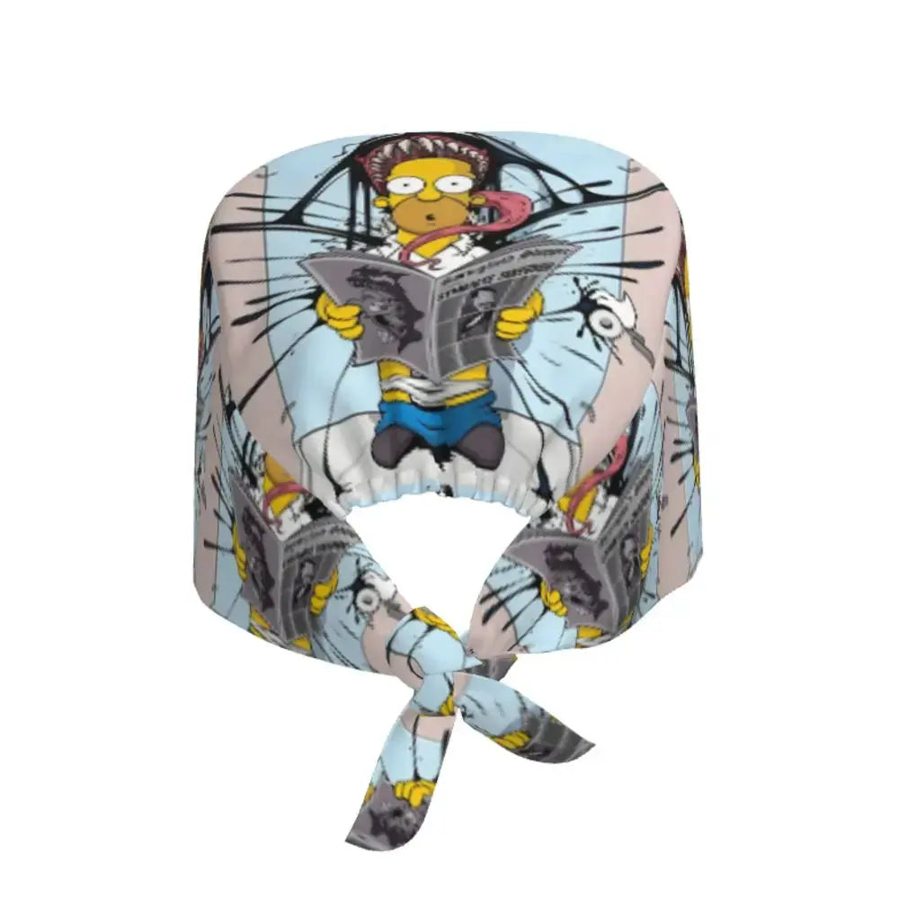 Personnalisé The Simpsons Cartoon Staff Medical Scrubs Hat Men Women Medical Nursing Surgical Scrub Caps MedSurgery Store For Digital Health