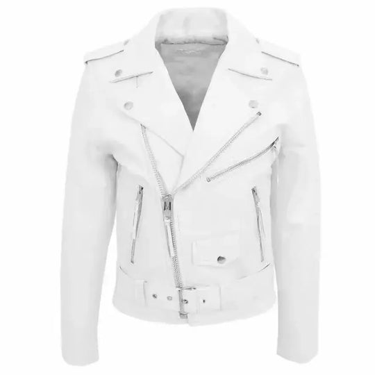 Veste en cuir PU blanc pour homme, manteau à manches longues style moto punk, automne hiver MedSurgery Store For Digital Health