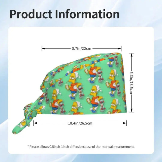 Casquette de travail réglable personnalisée avec explosion de cerveau, casquette chirurgicale des Simpsons, casquette chirurgicale pour infirmier, médecin, chirurgien, pour Chef MedSurgery Store For Digital Health