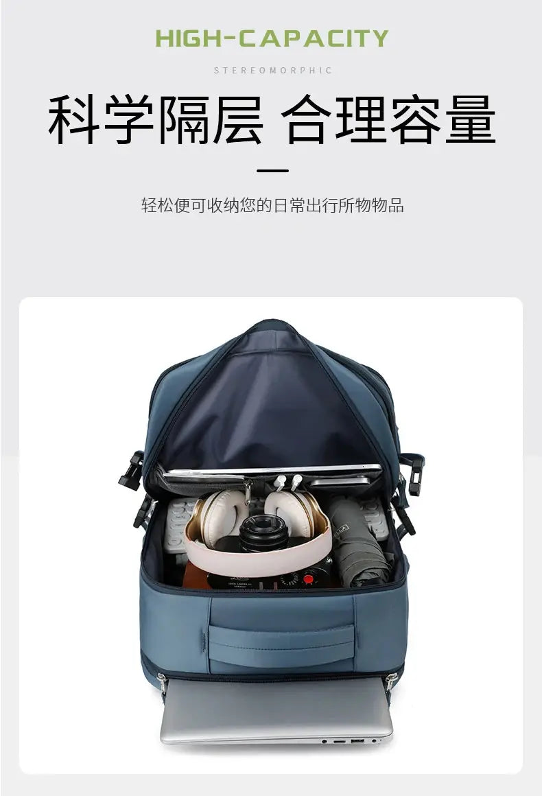 Grand sac à dos de voyage pour femmes et hommes, sac de cabine, sac à dos d'avion imperméable multifonctionnel avec chargement USB, sac à dos antivol MedSurgery Store For Digital Health