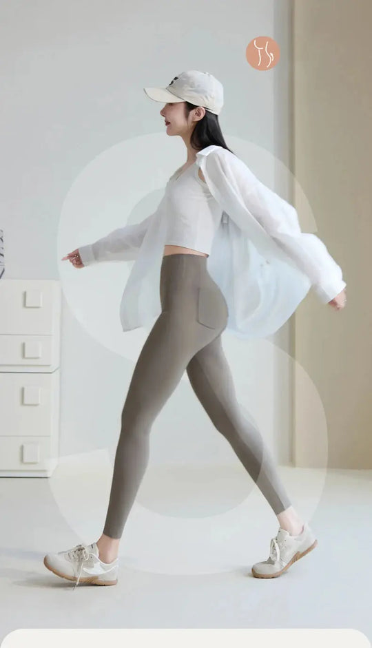 BIVIGAOS 2025 Printemps Été poche arrière Peau de requin Leggings femmes serré blanc Casual sport Fitness Leggings Leggings skinny pantalon MedSurgery Store For Digital Health