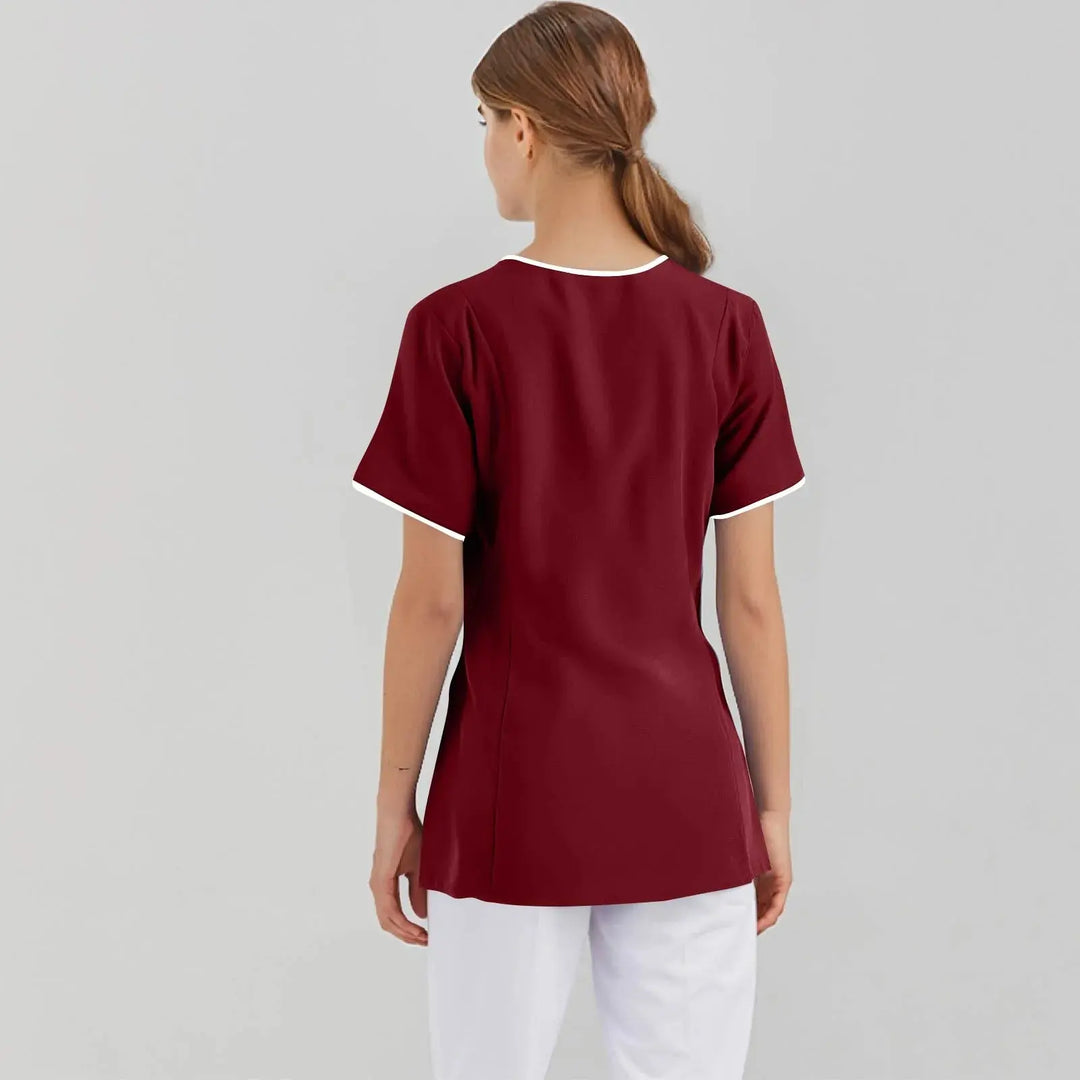 Filipina Medical Elite ISHOWTIENDA - Uniforme clinique ergonomique à manches courtes avec col en V CJdropshipping