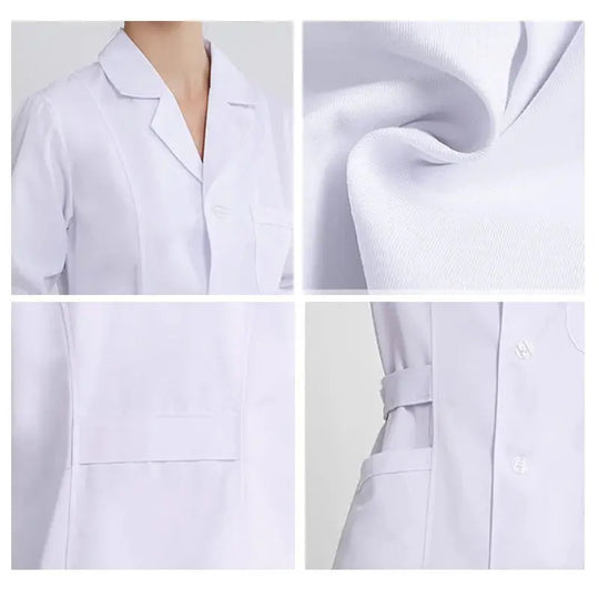 Blouse médicale blanche pour femme, blouse d'infirmière en coton, vêtements de travail d'hôpital, uniforme de travail professionnel de laboratoire scientifique de pharmacie MedSurgery Store For Digital Health