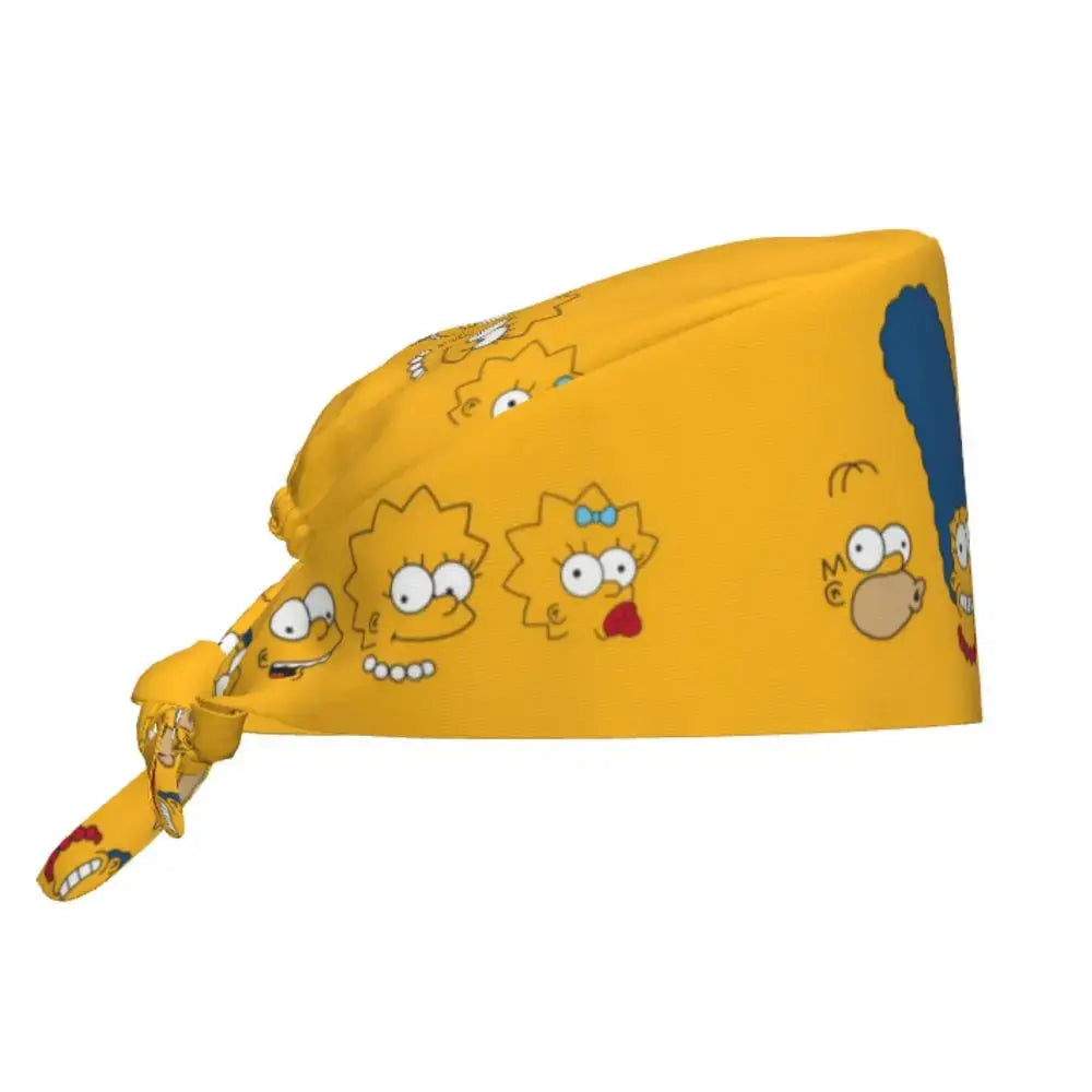 Personnalisé The Simpsons Cartoon Staff Medical Scrubs Hat Men Women Medical Nursing Surgical Scrub Caps MedSurgery Store For Digital Health