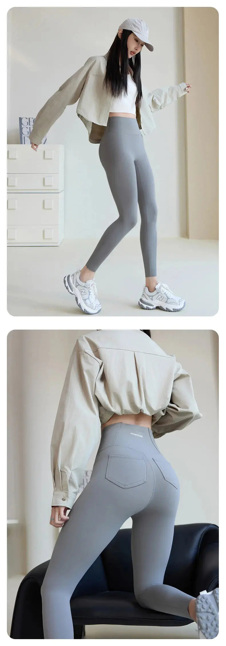 BIVIGAOS 2025 Printemps Été poche arrière Peau de requin Leggings femmes serré blanc Casual sport Fitness Leggings Leggings skinny pantalon MedSurgery Store For Digital Health