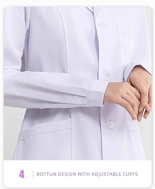 Blouse médicale blanche pour femme, blouse d'infirmière en coton, vêtements de travail d'hôpital, uniforme de travail professionnel de laboratoire scientifique de pharmacie MedSurgery Store For Digital Health