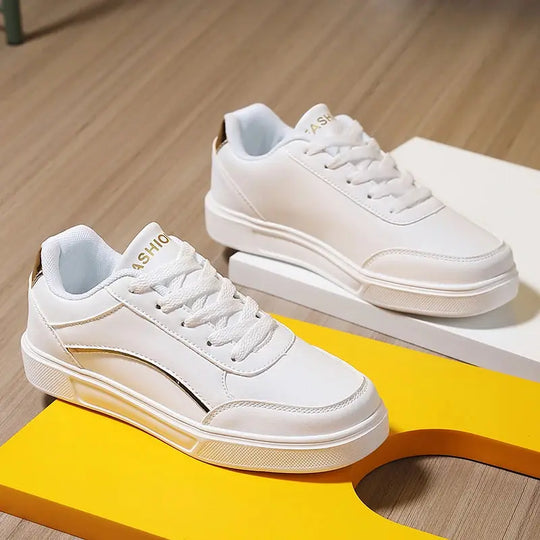 Chaussures blanches pour femmes, chaussures plates décontractées à lacets en ardoise blanche, chaussures de marche en cuir PU, semelle épaisse, mode de luxe pour les activités de plein air MedSurgery Store For Digital Health