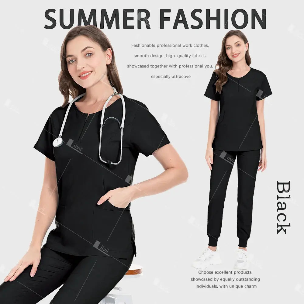 Uniforme médical, ensemble de blouse élastique, blouses chirurgicales d'hôpital, hauts, pantalons, vêtements de travail d'infirmière, vêtements de médecin, accessoires médicaux CJdropshipping
