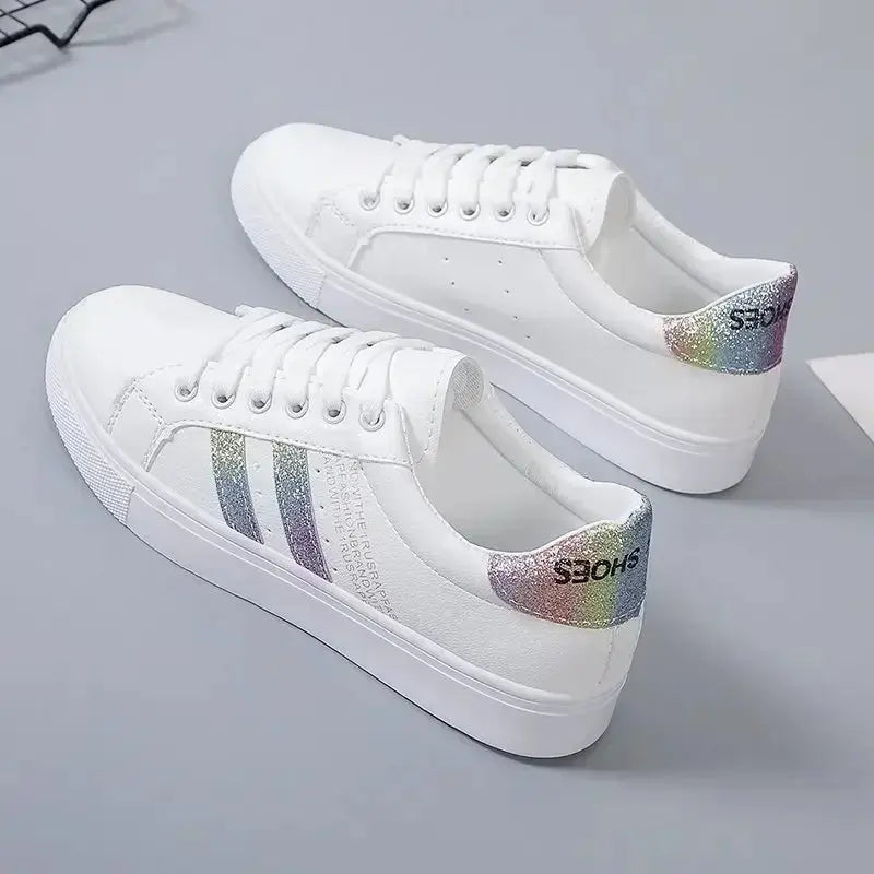 *Chaussures vulcanisées en cuir Pu pour femmes, baskets blanches, mode printemps, nouvelles chaussures blanc cassé MedSurgery Store For Digital Health
