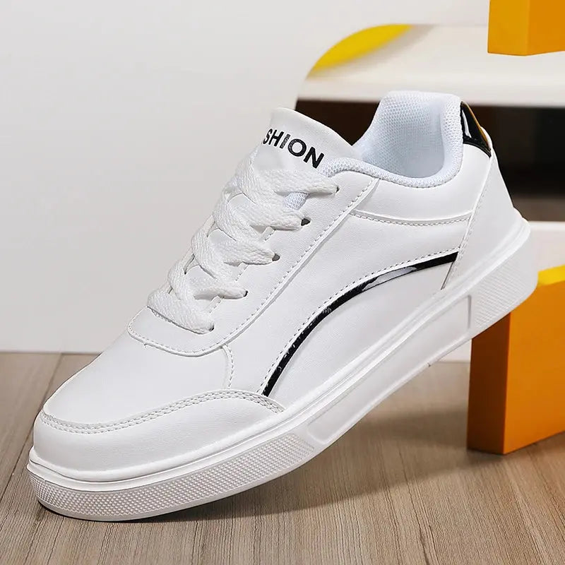 Chaussures blanches pour femmes, chaussures plates décontractées à lacets en ardoise blanche, chaussures de marche en cuir PU, semelle épaisse, mode de luxe pour les activités de plein air MedSurgery Store For Digital Health