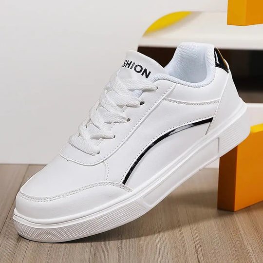Chaussures blanches pour femmes, chaussures plates décontractées à lacets en ardoise blanche, chaussures de marche en cuir PU, semelle épaisse, mode de luxe pour les activités de plein air MedSurgery Store For Digital Health