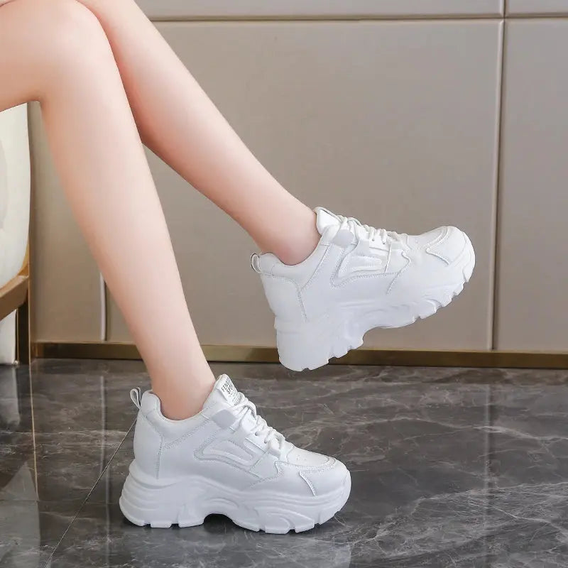 Baskets blanches à plateforme, chaussures vulcanisées à lacets à fond épais, cuir Pu, respirant, printemps 2024 MedSurgery Store For Digital Health