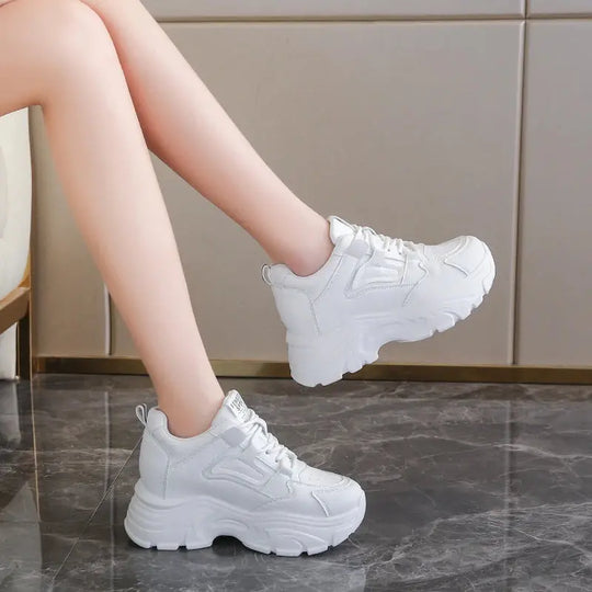 Baskets blanches à plateforme, chaussures vulcanisées à lacets à fond épais, cuir Pu, respirant, printemps 2024 MedSurgery Store For Digital Health