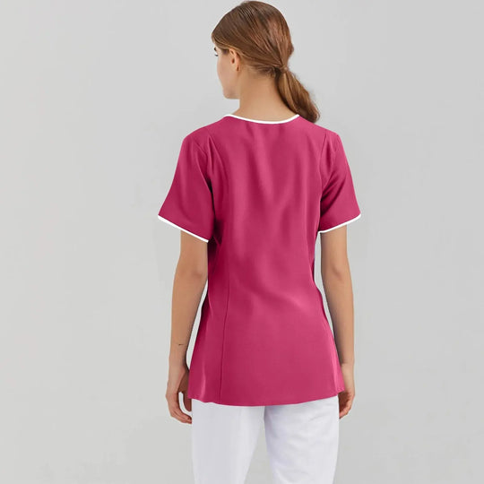 Filipina Medical Elite ISHOWTIENDA - Uniforme clinique ergonomique à manches courtes avec col en V CJdropshipping