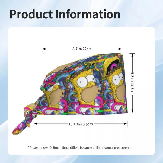 Casquette de travail réglable personnalisée avec explosion de cerveau, casquette chirurgicale des Simpsons, casquette chirurgicale pour infirmier, médecin, chirurgien, pour Chef MedSurgery Store For Digital Health