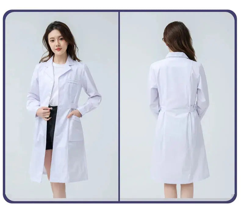 Blouse médicale blanche pour femme, blouse d'infirmière en coton, vêtements de travail d'hôpital, uniforme de travail professionnel de laboratoire scientifique de pharmacie MedSurgery Store For Digital Health
