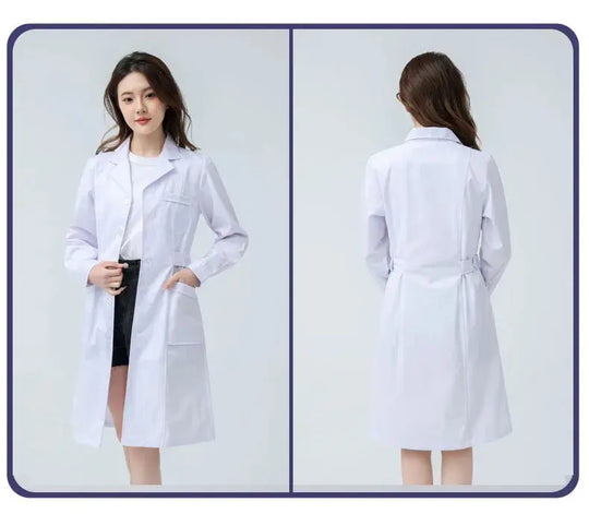 Blouse médicale blanche pour femme, blouse d'infirmière en coton, vêtements de travail d'hôpital, uniforme de travail professionnel de laboratoire scientifique de pharmacie MedSurgery Store For Digital Health