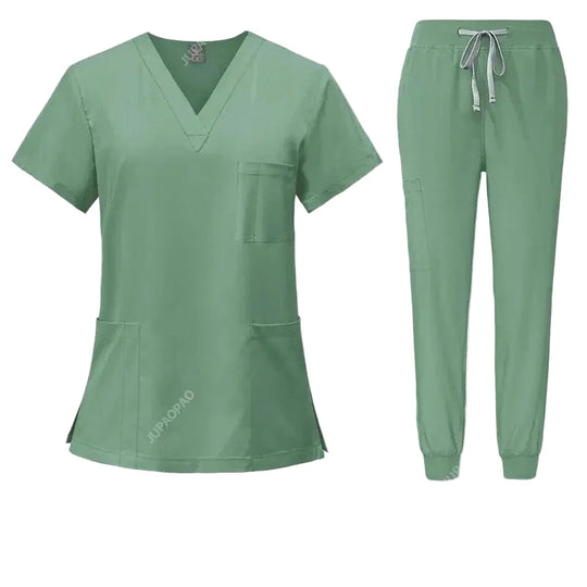 Uniformes médicaux moulants pour femmes, ensembles de blouses, accessoires de soins infirmiers, blouses de chirurgie hospitalière, cliniques dentaires, salons de beauté, vêtements de travail CJdropshipping