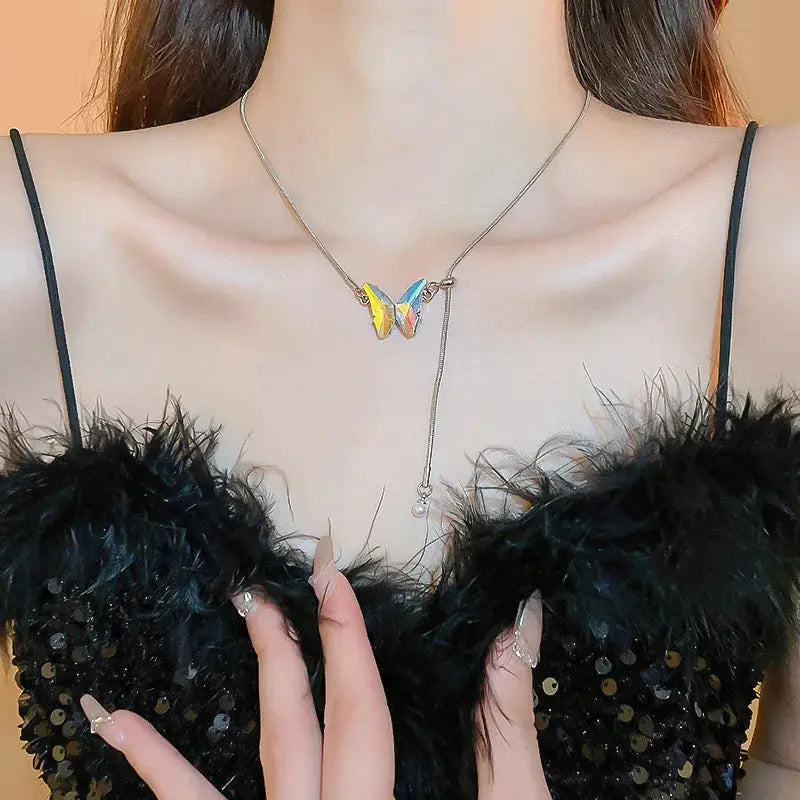 Collier à pendentifs en forme de papillon et de serpent pour femmes, collier ras du cou à glands Y2K Punk, accessoire de bijouterie pour cosplayeurs MedSurgery Store For Digital Health