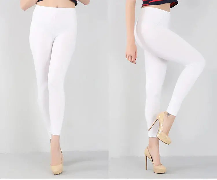 Leggings extensibles en fibre de bambou pour femmes, neuf points, décontractés, grande taille, printemps, été et automne, nouveau de 2024 DSers Fulfillment